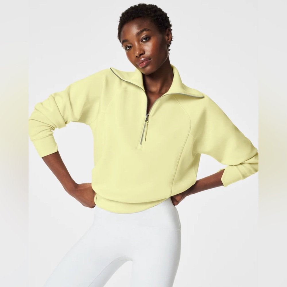 Spanx Air Essentials Modal Half Zip Pullover Lemo… - image 1
